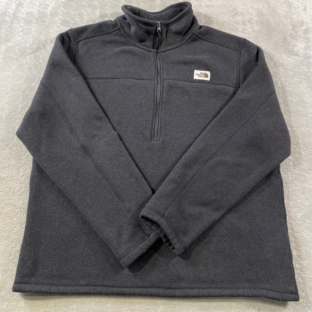 The North Face Gordon Lyons 1/4 Zip Fleece Sweater Mens XL Grey School Outdoor
